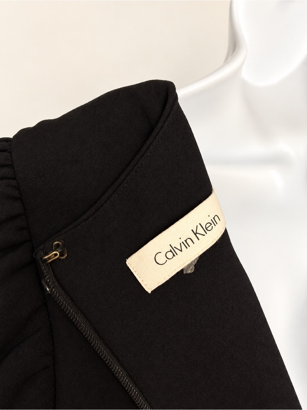 Calvin Klein Black Midi Sheath Dress with Flutter Sleeves - Picture 9 of 9